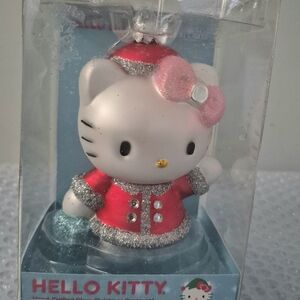 Sanrio Kurt S Adler HELLO KITTY Hand Crafted Hanging Glass Christmas Ornament